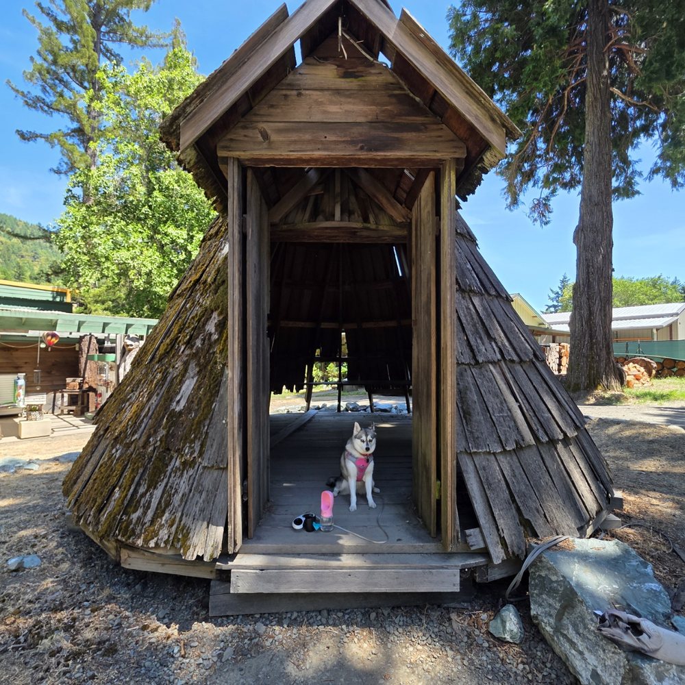 One Log House - Doggo in hut - Coffee & Tea Near Me - Garberville, California One Log House - Doggo in hut - Coffee & Tea Near Me - Garberville, California