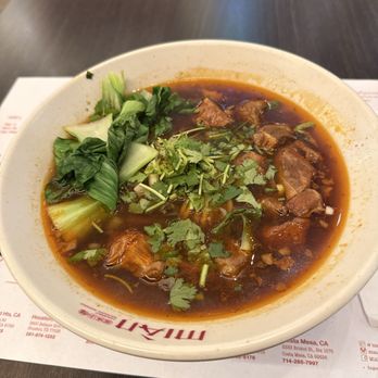 Mian - Pretty solid bowl overall. The broth had a nice chili oil kick without being too greasy, and the flavor was actually well balanced - Noodles Near Me - Costa Mesa, California Mian - Pretty solid bowl overall. The broth had a nice chili oil kick without being too greasy, and the flavor was actually well balanced - Noodles Near Me - Costa Mesa, California