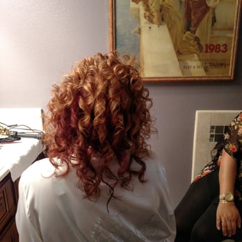Evolve Salon & Style Lounge - Mid-way through curls - Hair Salons Near Me - Anaheim, California
