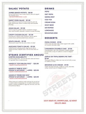 Menu photo 8 Streets On Main Snowflake, AZ
