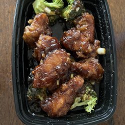 Mandarin Village Chinese Restaurant - Large portions but very dark & overcooked, tough meat.