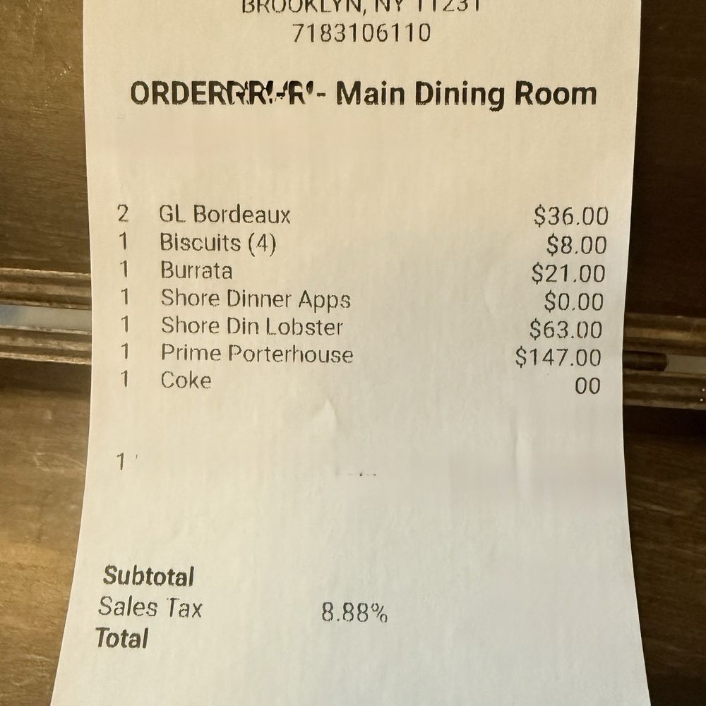 Lundy Bros - The check - Seafood Near Me - Brooklyn, New York Lundy Bros - The check - Seafood Near Me - Brooklyn, New York