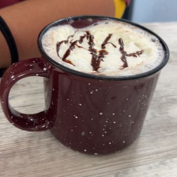 My Island Pancake House - Hot Cocoa with whip cream and a drizzle of chocolate - American Near Me - Rockledge, Florida My Island Pancake House - Hot Cocoa with whip cream and a drizzle of chocolate - American Near Me - Rockledge, Florida
