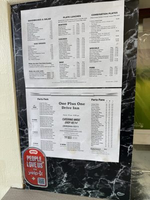 Menu photo 6 One Plus One Drive Inn Honolulu, HI Menu photo 6 One Plus One Drive Inn Honolulu, HI