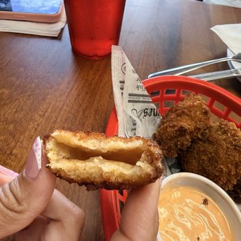 The Grilled Cheese & Crab Cake - Heavy on the batter fried pickle - Sandwiches Near Me - Cocoa Beach, Florida The Grilled Cheese & Crab Cake - Heavy on the batter fried pickle - Sandwiches Near Me - Cocoa Beach, Florida
