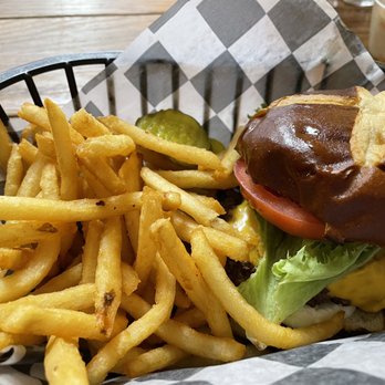 Chuckwagon - Cheeseburger deluxe Cole slaw and fries. - Burgers Near Me - Mackinac Island, Michigan