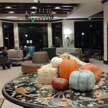 SpringHill Suites by Marriott Napa Valley - Festive Halloween decorations in the lobby - Hotels Near Me - Napa, California