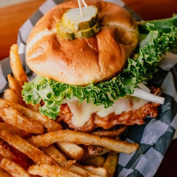 The Spread MKE - Crispy Chicken Sandwich w/ Fries - Sports Bars Near Me - Milwaukee, Wisconsin The Spread MKE - Crispy Chicken Sandwich w/ Fries - Sports Bars Near Me - Milwaukee, Wisconsin