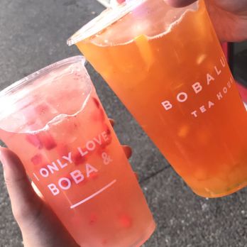 BobaLust Tea House - Lychee lemonade and mango black tea. - Bubble Tea Near Me - Tukwila, Washington
