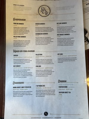 Menu photo 3 Daddy D's Southern Style Barbeque Woodland, WA