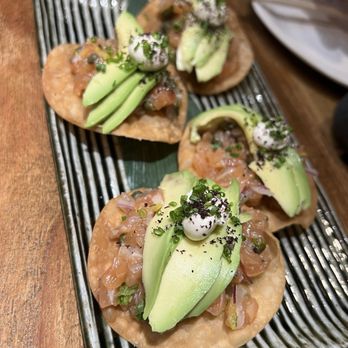 Kiraku - Yuzu Salmon Crudo Tostada - Tapas/Small Plates Near Me - Berkeley, California