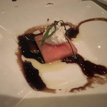 The Capital Grille - Amuse bouche of watermelon and goat cheese - Steakhouses Near Me - Austin, Texas