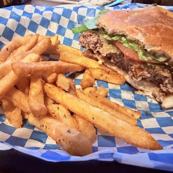 Black Diamond Oyster Bar - Burger with cheddar cheese. - Seafood Near Me - Corpus Christi, Texas