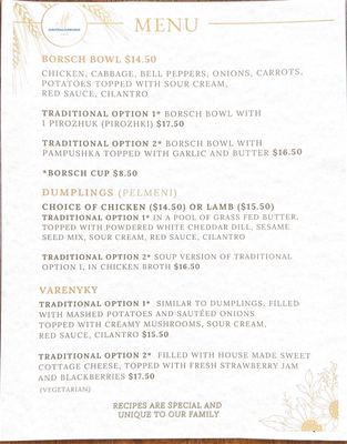 Menu photo 2 European Dumplings Cafe Castle Hills, TX Menu photo 2 European Dumplings Cafe Castle Hills, TX