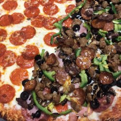 Straw Hat Pizza - Half Pepperoni Half the Works