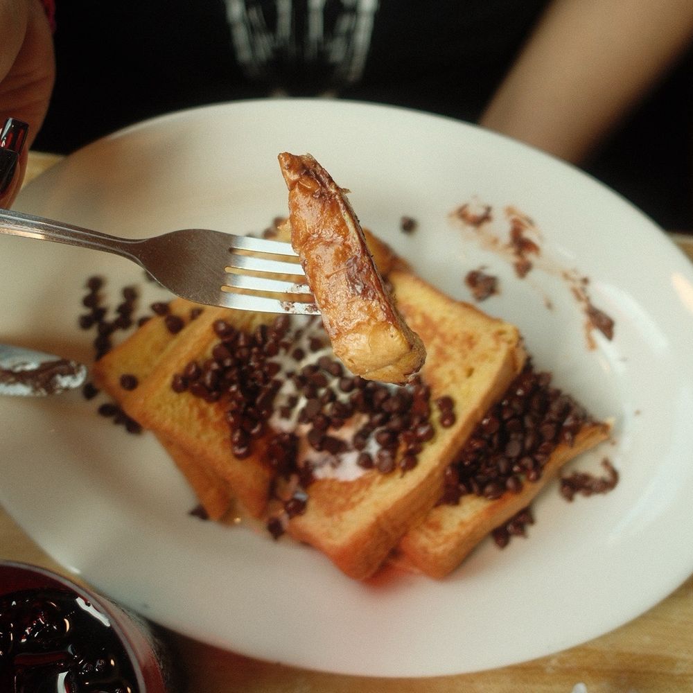 Black Cat Diner - French toast with chocolate chips. - Breakfast & Brunch Near Me - Salem, Massachusetts