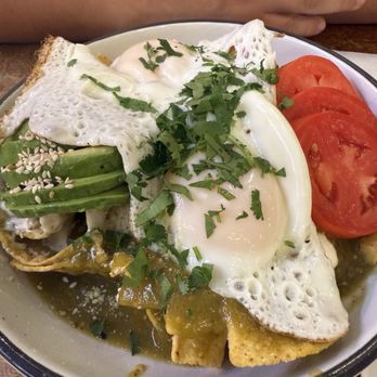 Ojo de Agua - Chilaquiles with sunny side up eggs - Mexican Near Me - Miami, Florida