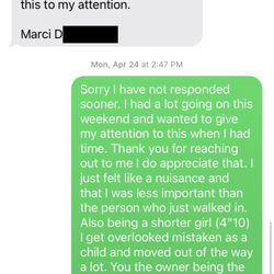 Spa 131 - Text Response to Owner