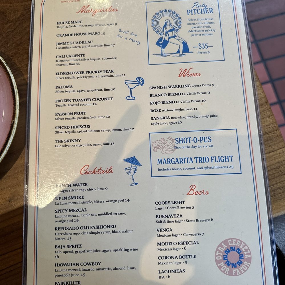 Lady Nomada - Mexican Kitchen - Cocktail menu - Mexican Near Me - Arvada, Colorado