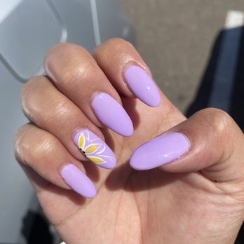 Valley Nails - Powder and gel with flower design on natural nails by Stephanie - Nail Salons Near Me - San Diego, California Valley Nails - Powder and gel with flower design on natural nails by Stephanie - Nail Salons Near Me - San Diego, California