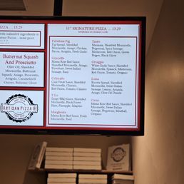 Pizza menu Pizza menu
