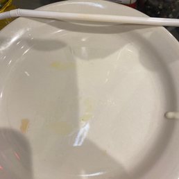 This is what our plates have looked like for the last hour. Empty drunk glasses as well
