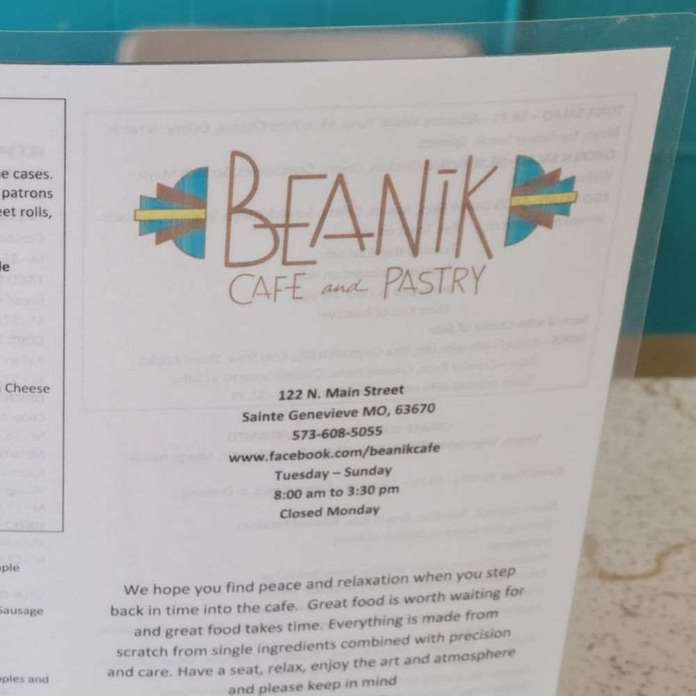 Beanik Cafe and Pastry - the menu - Coffee & Tea Near Me - Ste Genevieve, Missouri Beanik Cafe and Pastry - the menu - Coffee & Tea Near Me - Ste Genevieve, Missouri