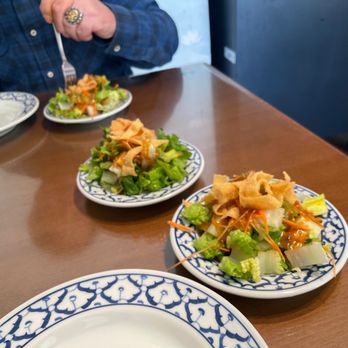 Chaba - We ordered 3 Lunch specials so we got 3 salads! Crisp & the dressing is peanut-y good! - Thai Near Me - Cypress, California
