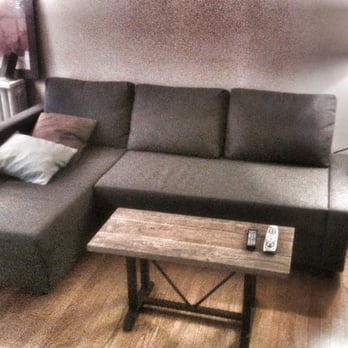 Blue Snow - Using this bench as a coffee table. It's my favorite thing in my living room.  And the wood and steel are from an old ranch in Montana. - Furniture Stores Near Me - Seattle, Washington