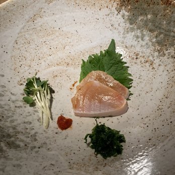 Hiroki - Japanese swordfish with seaweed, sprouts, and mustard relish - Japanese Near Me - Philadelphia, Pennsylvania