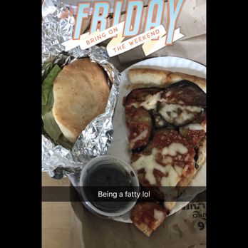 La Strada - a slice of pizza and a sandwich - Pizza Near Me - Brooklyn, New York