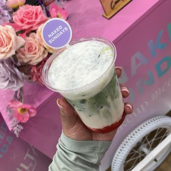 Always Kind Coffee & Dessert Cart - Strawberry Matcha with cold foam - Coffee & Tea Near Me Always Kind Coffee & Dessert Cart - Strawberry Matcha with cold foam - Coffee & Tea Near Me