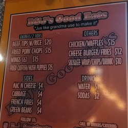 B&J's Good Eats - Menu