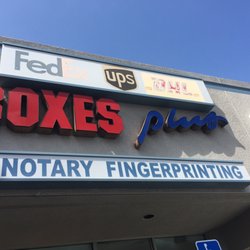 Boxes Plus - I use them for shipping but apparently they do fingerprinting a notary as well