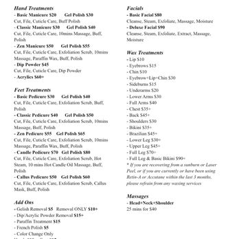 VN Nail Spa - Price Menu - Waxing Near Me - Eureka, California VN Nail Spa - Price Menu - Waxing Near Me - Eureka, California