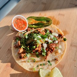 Charrito’s Foodtruck - Ala Carte Beef Fajita taco topped with cilantro and fresh onions