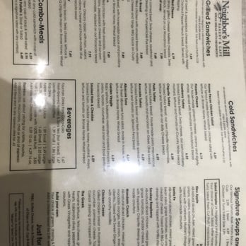 Neighbor's Mill Bakery & Cafe - Lunch menu.. Sorry it's sideways.. - Bakeries Near Me - Springfield, Missouri Neighbor's Mill Bakery & Cafe - Lunch menu.. Sorry it's sideways.. - Bakeries Near Me - Springfield, Missouri