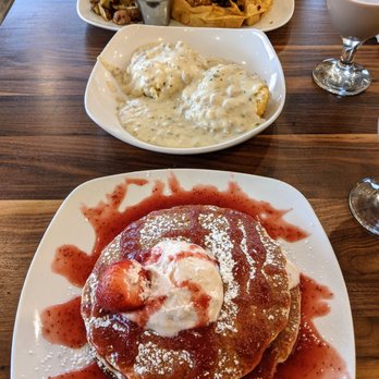 The Buttered Biscuit - Springdale - Strawberry cheesecake pancakes, biscuits and gravy, chicken and waffles. All delicious! - Breakfast & Brunch Near Me - Springdale, Arkansas The Buttered Biscuit - Springdale - Strawberry cheesecake pancakes, biscuits and gravy, chicken and waffles. All delicious! - Breakfast & Brunch Near Me - Springdale, Arkansas
