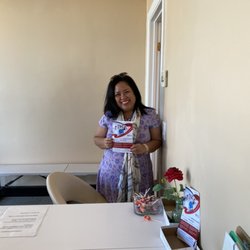 911 Medical Education - Astrid looking at one of our flyers