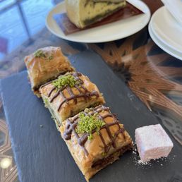 Baklavas and a tiny Turkish Delight Baklavas and a tiny Turkish Delight