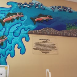 Winters CommunityLibrary - Paintings on the walls this is the reading river