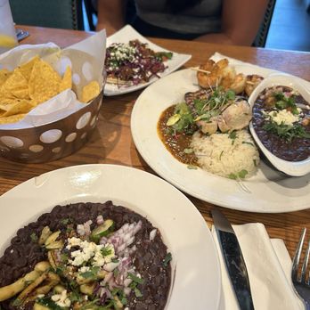Anejo Cocina Nocatee - Black bean soup, tortilla chips, taco and mahi and shrimp plate with rice and beans and a very hot sauce - Mexican Near Me - Nocatee, Florida Anejo Cocina Nocatee - Black bean soup, tortilla chips, taco and mahi and shrimp plate with rice and beans and a very hot sauce - Mexican Near Me - Nocatee, Florida