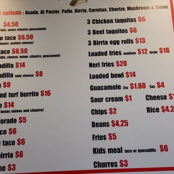 Tacos Los Neri - Menu - Tacos Near Me - Henderson, Nevada Tacos Los Neri - Menu - Tacos Near Me - Henderson, Nevada
