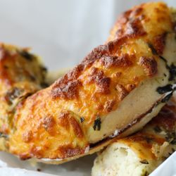 Willy's Bagels & Blends - Spinach Artichoke bagel toasted with plain cream cheese!