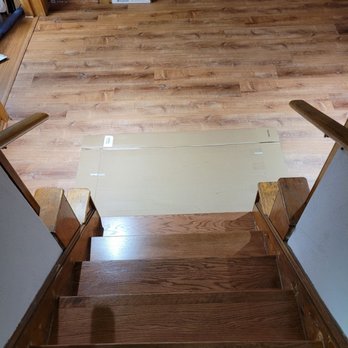 Eagle Hardwood Flooring - Wooden stairs and vinyl floor - Flooring Near Me - Dorchester, Massachusetts