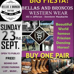 Bellas and Broncos Bootique - BIG FIESTA CELEBRATION! EVERYONE IS INVITED ! PLEASE SHARE THIS POST AND ENTER TO WIN A PAIR OF BOOTS FOR FREEEEEE ON SEPT 23RD