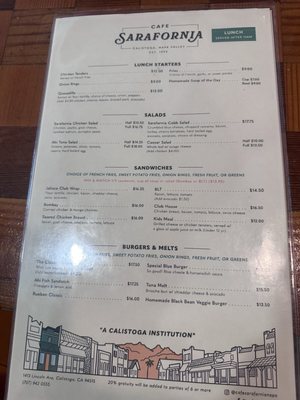 Menu photo 4 Cafe Sarafornia Calistoga, CA Menu photo 4 Cafe Sarafornia Calistoga, CA