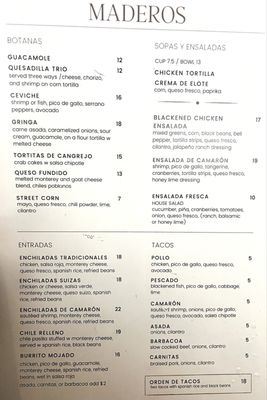 Menu photo 3 Maderos Cocina Mexicana Redondo Beach, CA