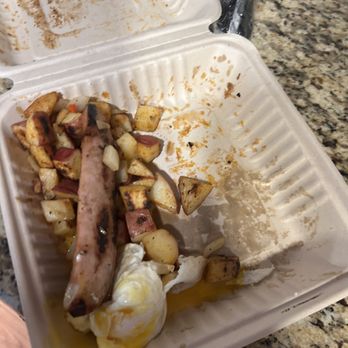 Miller's Cafe - sunny-side eggs, one sausage, country potatoes - American Near Me - Antioch, California Miller's Cafe - sunny-side eggs, one sausage, country potatoes - American Near Me - Antioch, California
