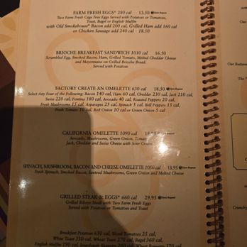 The Cheesecake Factory - Eggs and omelettes menu - Desserts Near Me - Hanover, Maryland The Cheesecake Factory - Eggs and omelettes menu - Desserts Near Me - Hanover, Maryland